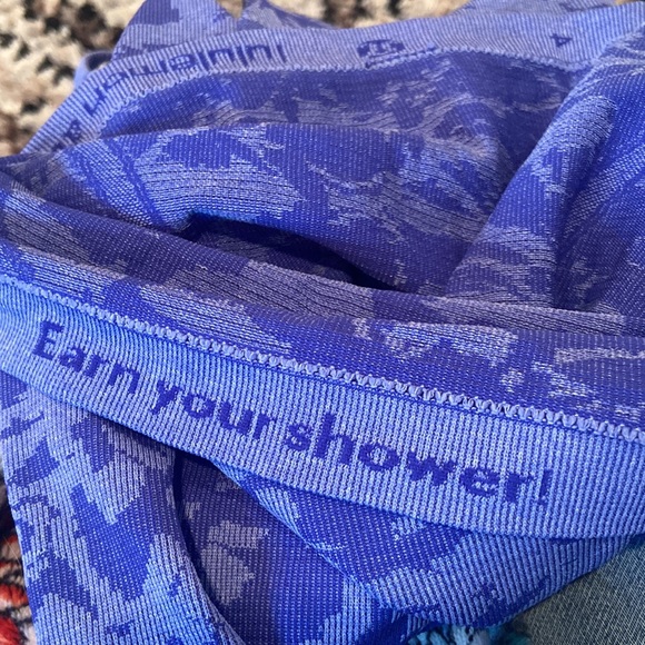 Lululemon Run Swiftly Tech Racerback Heathered Sapphire Blue Tank - Picture 3 of 4